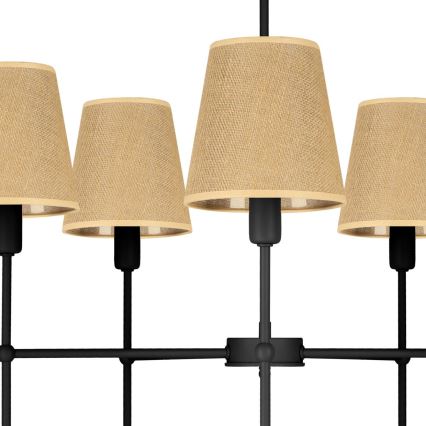 Lustre de haste MADELA 5xE14/40W/230V juta/preto