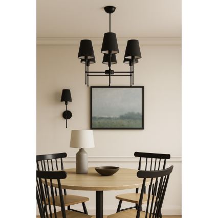 Lustre de haste MADELA 5xE14/40W/230V preto