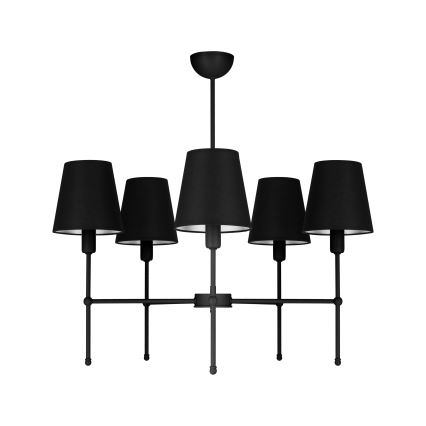 Lustre de haste MADELA 5xE14/40W/230V preto