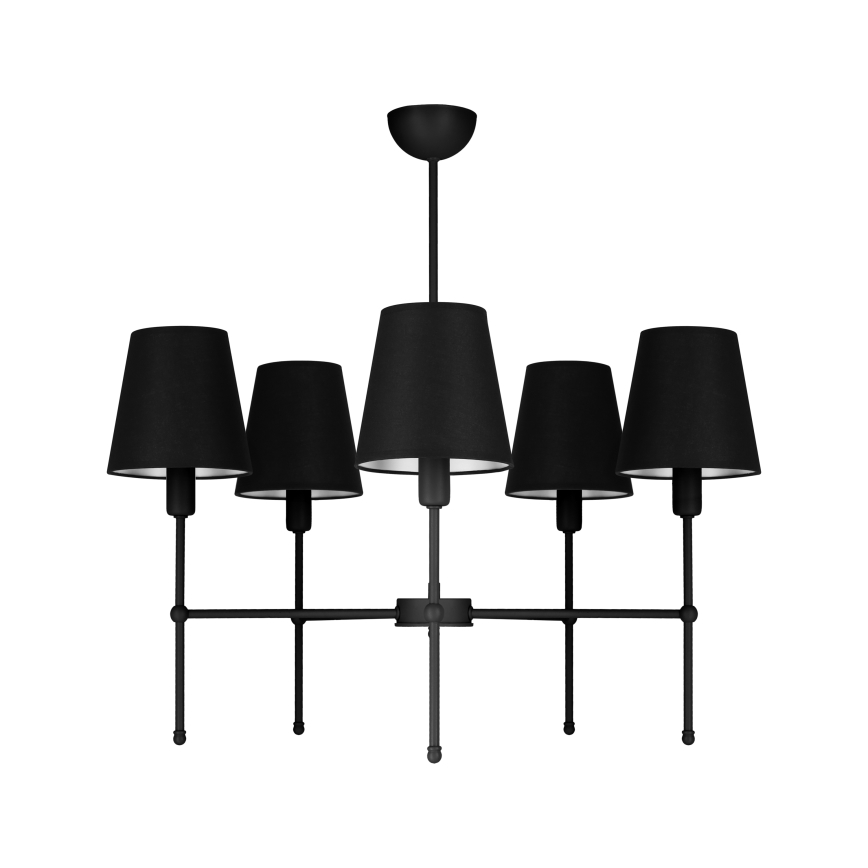Lustre de haste MADELA 5xE14/40W/230V preto