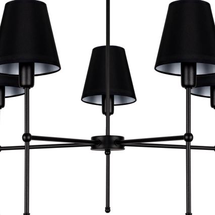 Lustre de haste MADELA 5xE14/40W/230V preto