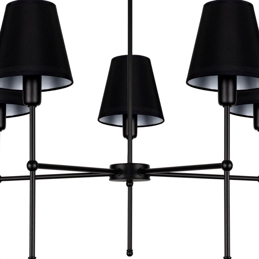 Lustre de haste MADELA 5xE14/40W/230V preto