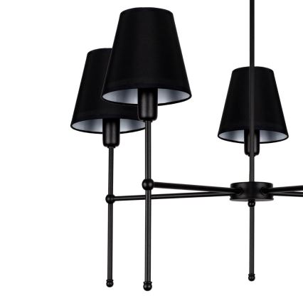 Lustre de haste MADELA 5xE14/40W/230V preto