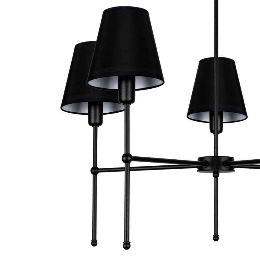Lustre de haste MADELA 5xE14/40W/230V preto