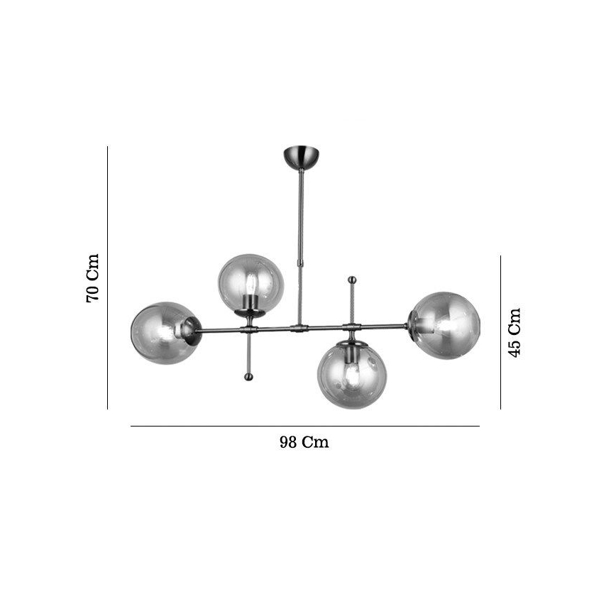 Lustre de haste POLINO 4xE27/40W/230V bronze