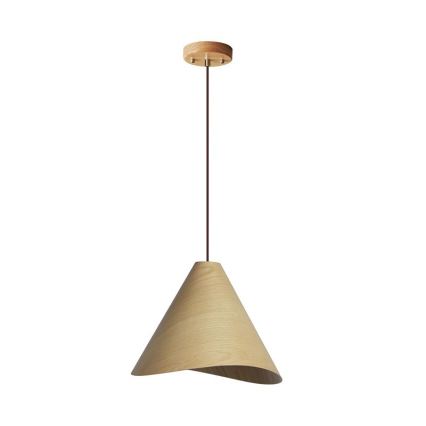 Lustre de madeira suspenso em cabo 1xE27/60W/230V Ø45 cm maciço/carvalho/seringueira