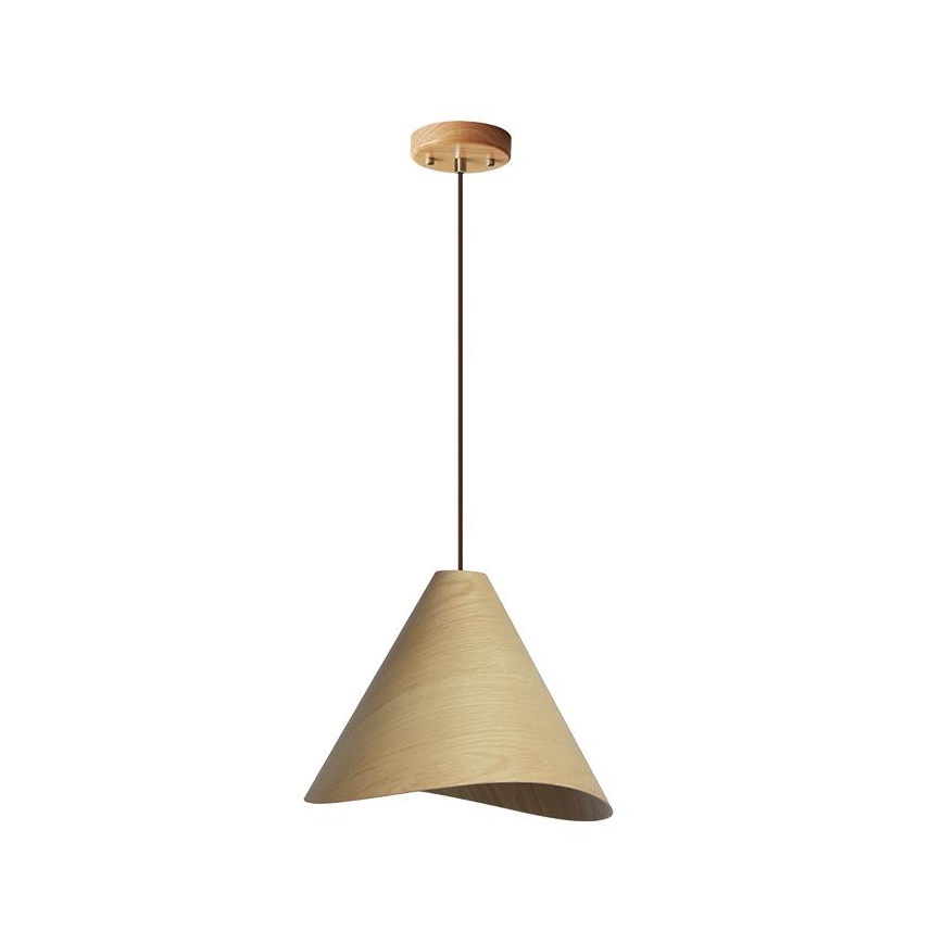 Lustre de madeira suspenso em cabo 1xE27/60W/230V Ø45 cm maciço/carvalho/seringueira