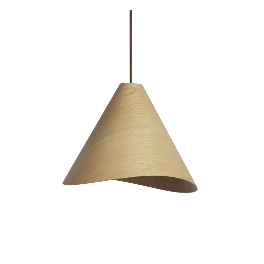 Lustre de madeira suspenso em cabo 1xE27/60W/230V Ø45 cm maciço/carvalho/seringueira