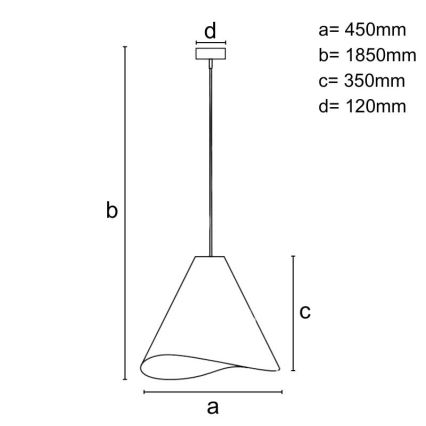 Lustre de madeira suspenso em cabo 1xE27/60W/230V Ø45 cm maciço/carvalho/seringueira