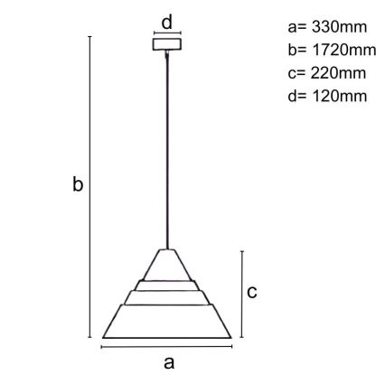 Lustre de madeira suspenso por cabo 1xE27/60W/230V Ø 33 cm maciço/carvalho/nogueira/seringueira