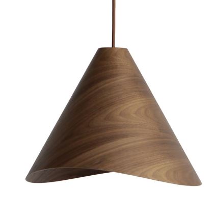 Lustre de madeira suspenso por cabo, 1xE27/60W/230V, Ø 45 cm, em madeira maciça (nogueira/seringueira)