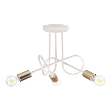 Lustre de montagem à superfície OXFORD 3xE27/15W/230V latão/branco