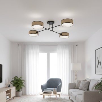 Lustre de montagem direta MAGA 4xE14/10W/230V bege