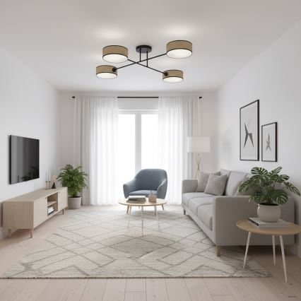 Lustre de montagem direta MAGA 4xE14/10W/230V bege