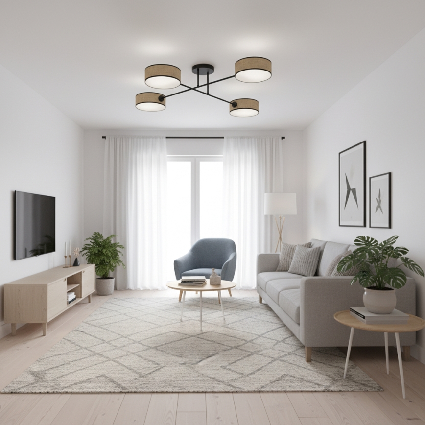 Lustre de montagem direta MAGA 4xE14/10W/230V bege