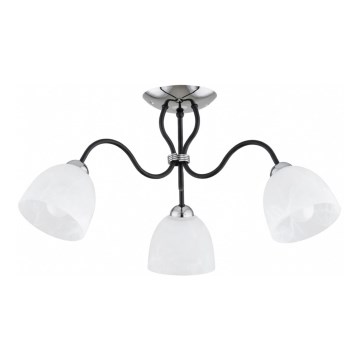 Lustre de sobrepor ARIEL 3xE27/15W/230V cromado brilhante/preto
