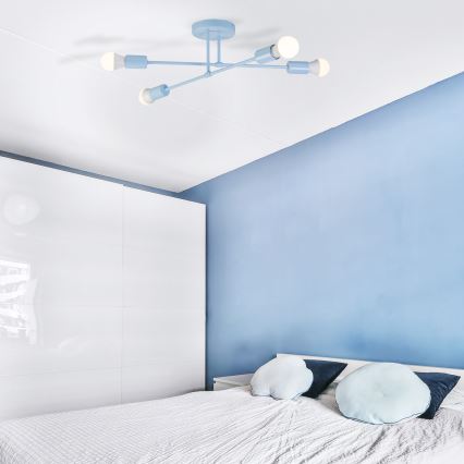Lustre de sobrepor CAMBRIDGE 4xE27/15W/230V azul