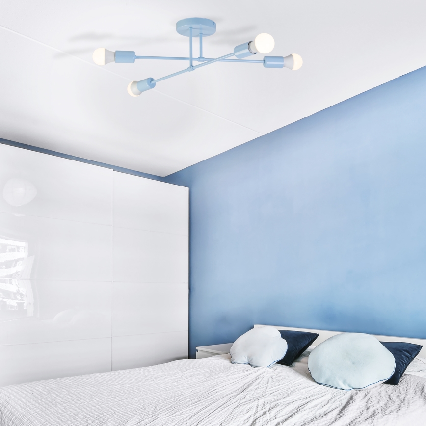 Lustre de sobrepor CAMBRIDGE 4xE27/15W/230V azul