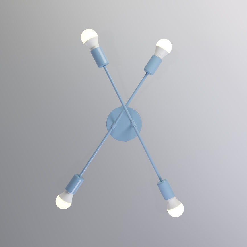 Lustre de sobrepor CAMBRIDGE 4xE27/15W/230V azul