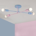 Lustre de sobrepor CAMBRIDGE 4xE27/15W/230V azul/rosa