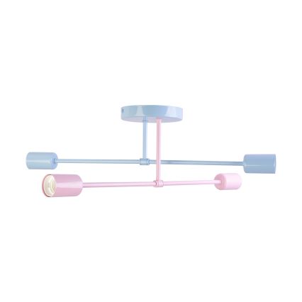 Lustre de sobrepor CAMBRIDGE 4xE27/15W/230V azul/rosa