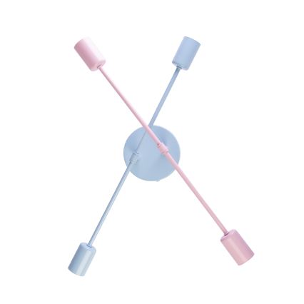 Lustre de sobrepor CAMBRIDGE 4xE27/15W/230V azul/rosa