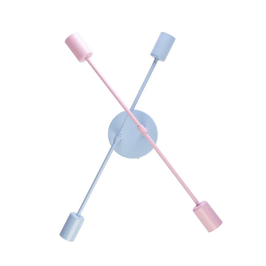 Lustre de sobrepor CAMBRIDGE 4xE27/15W/230V azul/rosa