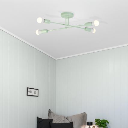 Lustre de sobrepor CAMBRIDGE 4xE27/15W/230V verde