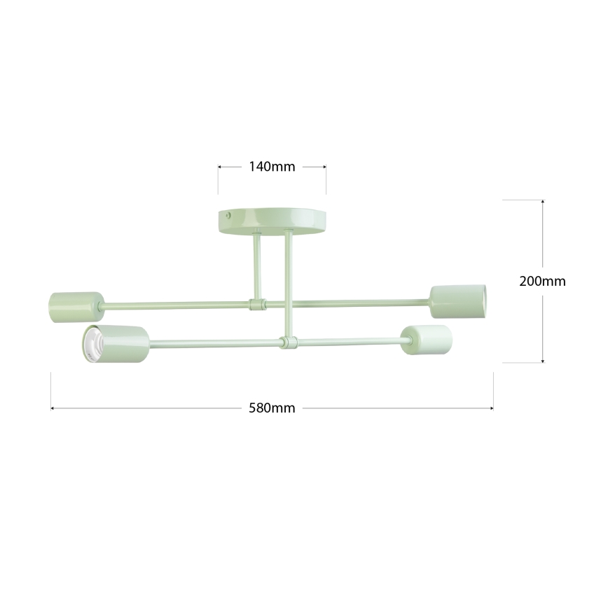Lustre de sobrepor CAMBRIDGE 4xE27/15W/230V verde