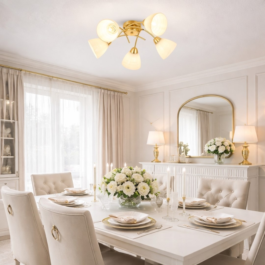 Lustre de sobrepor CLARA 5xE27/15W/230V dourado