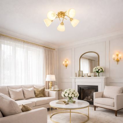 Lustre de sobrepor CLARA 5xE27/15W/230V dourado