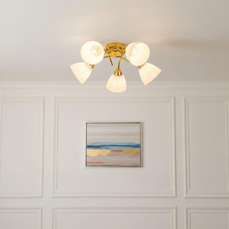 Lustre de sobrepor CLARA 5xE27/15W/230V dourado