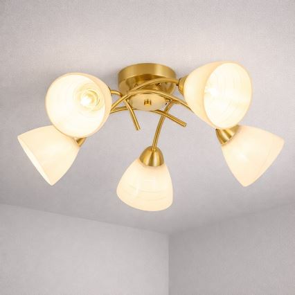 Lustre de sobrepor CLARA 5xE27/15W/230V dourado