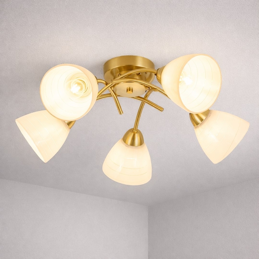 Lustre de sobrepor CLARA 5xE27/15W/230V dourado
