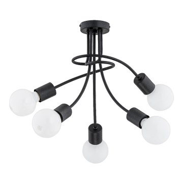 Lustre de sobrepor PLENA 5xE27/15W/230V preto