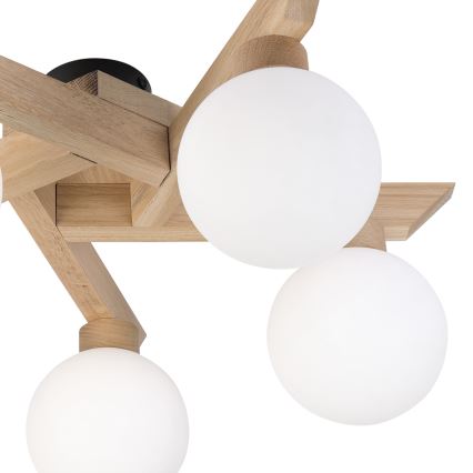 Lustre de tecto aplicado ANTONIO 5xG9/5W/230V carvalho/branco