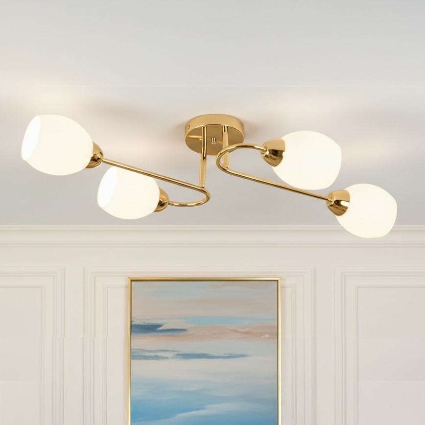 Lustre de tecto aplicado KING 4xE27/15W/230V dourado