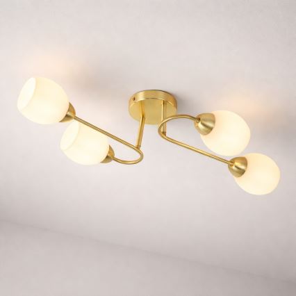 Lustre de tecto aplicado KING 4xE27/15W/230V dourado