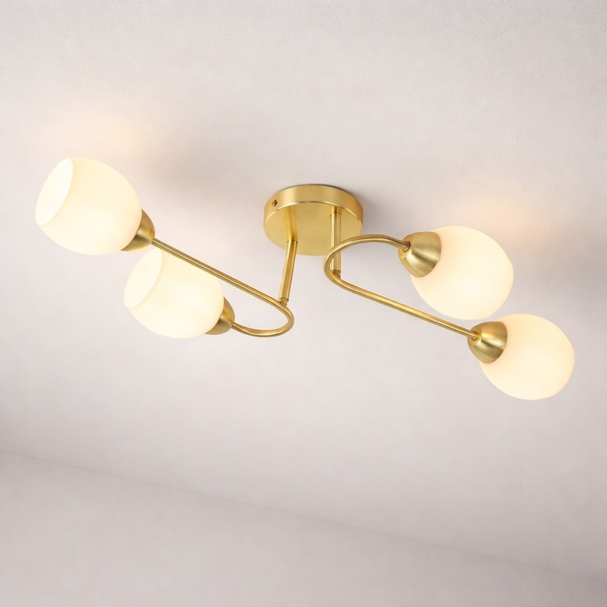 Lustre de tecto aplicado KING 4xE27/15W/230V dourado