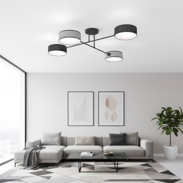 Lustre de tecto aplicado MAGA 4xE14/10W/230V preto/cinzento