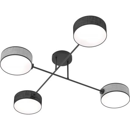 Lustre de tecto aplicado MAGA 4xE14/10W/230V preto/cinzento