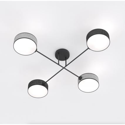 Lustre de tecto aplicado MAGA 4xE14/10W/230V preto/cinzento