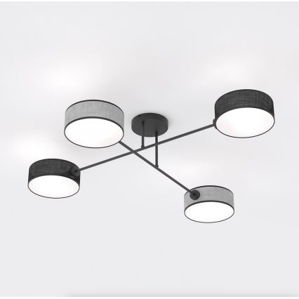 Lustre de tecto aplicado MAGA 4xE14/10W/230V preto/cinzento