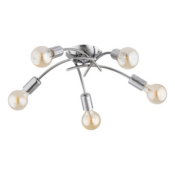 Lustre de tecto aplicado TORIZO 5xE27/15W/230V, acabamento cromado brilhante