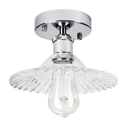 Lustre de tecto aplicado TRISH 1xE27/15W/230V cromado brilhante/transparente