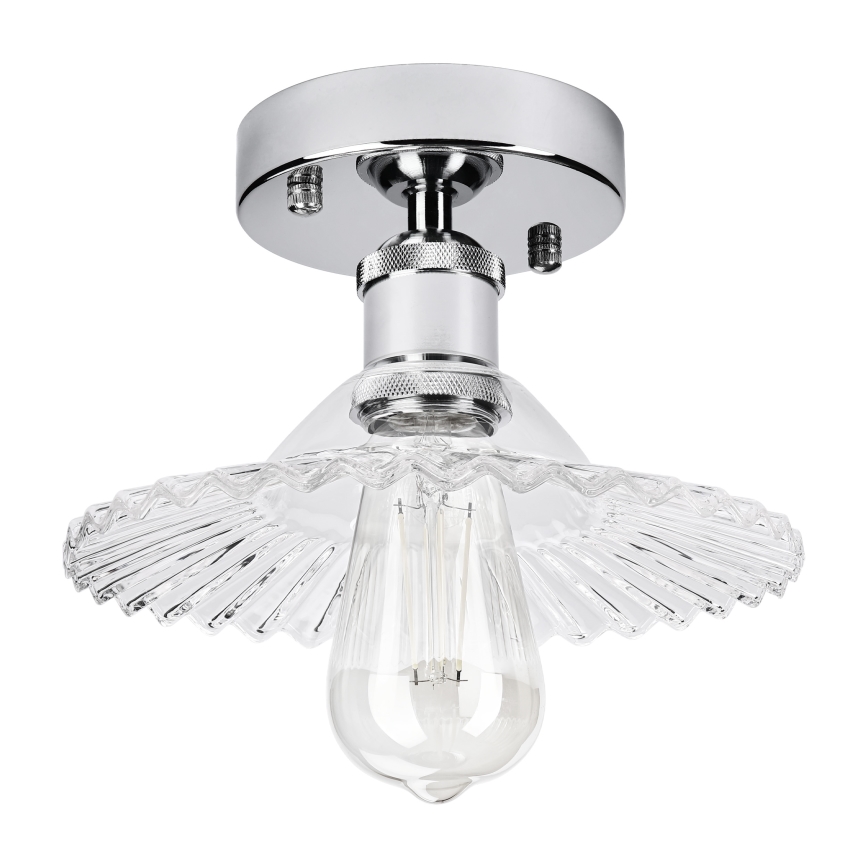 Lustre de tecto aplicado TRISH 1xE27/15W/230V cromado brilhante/transparente