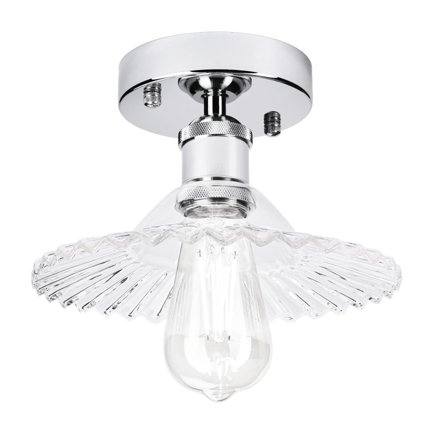 Lustre de tecto aplicado TRISH 1xE27/15W/230V cromado brilhante/transparente