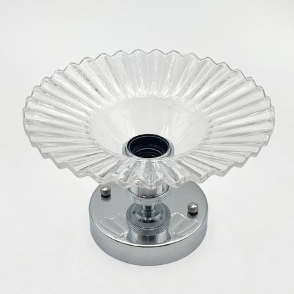 Lustre de tecto aplicado TRISH 1xE27/15W/230V cromado brilhante/transparente