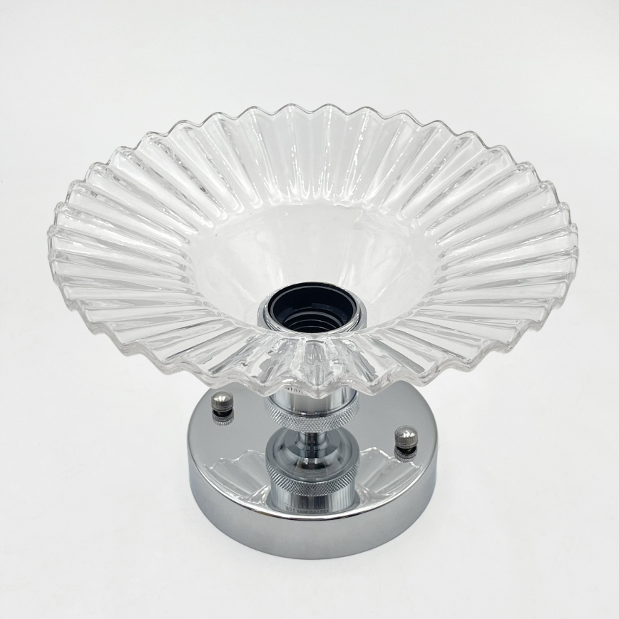 Lustre de tecto aplicado TRISH 1xE27/15W/230V cromado brilhante/transparente