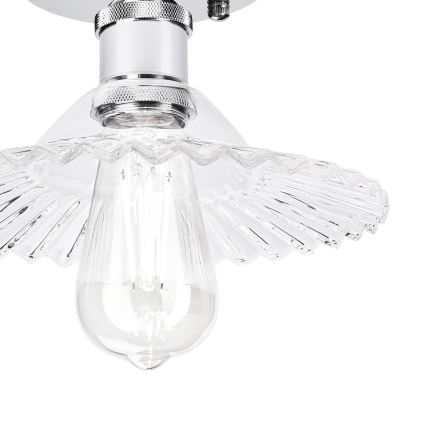 Lustre de tecto aplicado TRISH 1xE27/15W/230V cromado brilhante/transparente